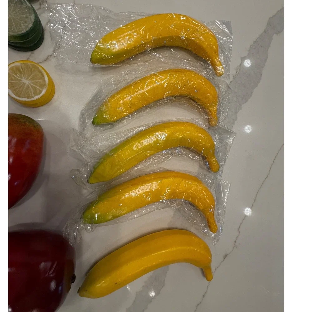 Senreal Artificial Fruit Set 40+ Pcs Fake Bananas Mangos Strawberries Citrus